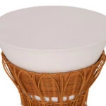 ΤΡΑΠΕΖΙ ΒΟΗΘΗΤΙΚΟ PERRAL HM18164.02S FIBER CEMENT ΛΕΥΚΟ-ΦΥΣΙΚΟ RATTAN--Φ42x36Υεκ