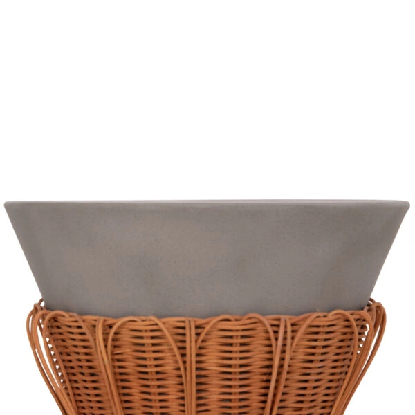 ΤΡΑΠΕΖΙ ΒΟΗΘΗΤΙΚΟ PERRAL HM18164.03S FIBER CEMENT ΓΚΡΙ-ΦΥΣΙΚΟ RATTAN--Φ42x36Υεκ