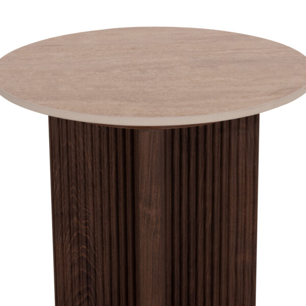 ΤΡΑΠΕΖΙ ΒΟΗΘΗΤΙΚΟ SKY HM18330 ΚΕΡΑΜΙΚΟ TOP ΟΨΗ ΤΡΑΒΕΡΤΙΝΑΣ-MDF ΒΑΣΗ ΚΑΦΕ Φ45x50Υεκ.