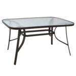 ΤΡΑΠΕΖΙ BRUNO 140Χ80Χ72Υεκ. ΚΑΦΕ ΜΕΤΑΛΛΙΚΟ ΜΕ ΓΥΑΛΙΝΗ ΕΠΙΦΑΝΕΙΑ HM5106.02