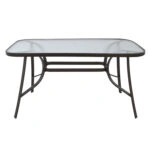 ΤΡΑΠΕΖΙ BRUNO 140Χ80Χ72Υεκ. ΚΑΦΕ ΜΕΤΑΛΛΙΚΟ ΜΕ ΓΥΑΛΙΝΗ ΕΠΙΦΑΝΕΙΑ HM5106.02