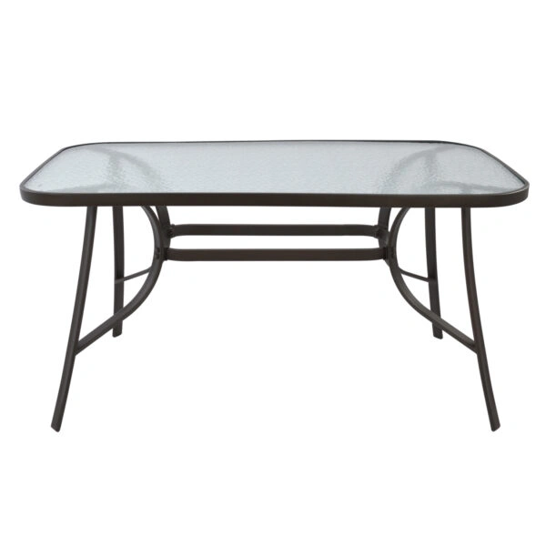 ΤΡΑΠΕΖΙ BRUNO 140Χ80Χ72Υεκ. ΚΑΦΕ ΜΕΤΑΛΛΙΚΟ ΜΕ ΓΥΑΛΙΝΗ ΕΠΙΦΑΝΕΙΑ HM5106.02