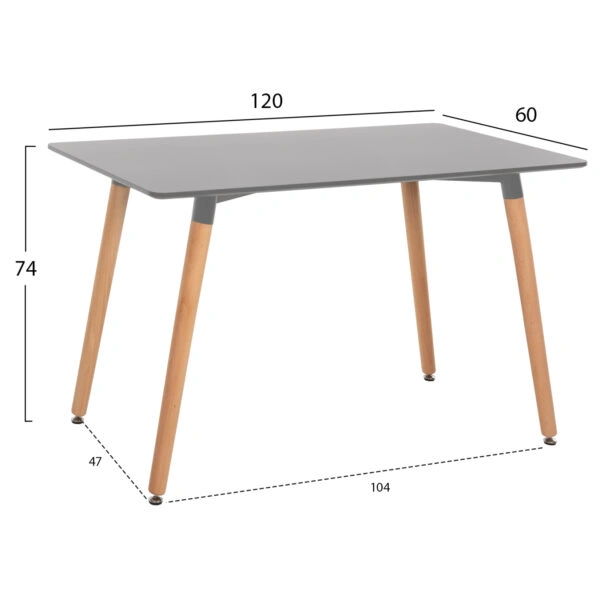 ΤΡΑΠΕΖΙ MINIMAL HM8581.02 ΜΑΥΡΟ MDF-ΠΟΔΙΑ ΟΞΙΑ ΣΕ ΦΥΣΙΚΟ ΧΡΩΜΑ- 120Χ60X74Υεκ.