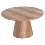 ΤΡΑΠΕΖΙ ΣΑΛΟΝΙΟΥ KARAN HM18028 MDF ΣΕ ΦΥΣΙΚΟ ΧΡΩΜΑ ΞΥΛΟΥ Φ80x45,5Υεκ.