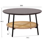 ΤΡΑΠΕΖΙ ΣΑΛΟΝΙΟΥ SEWELL HM18033 MDF ΣΕ ZEBRANO-ΜΕΤΑΛΛΙΚΑ ΠΟΔΙΑ-WICKER Φ80x46Υεκ.