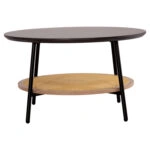 ΤΡΑΠΕΖΙ ΣΑΛΟΝΙΟΥ SEWELL HM18033 MDF ΣΕ ZEBRANO-ΜΕΤΑΛΛΙΚΑ ΠΟΔΙΑ-WICKER Φ80x46Υεκ.