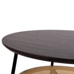 ΤΡΑΠΕΖΙ ΣΑΛΟΝΙΟΥ SEWELL HM18033 MDF ΣΕ ZEBRANO-ΜΕΤΑΛΛΙΚΑ ΠΟΔΙΑ-WICKER Φ80x46Υεκ.