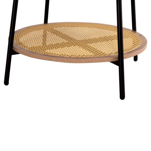 ΤΡΑΠΕΖΙ ΣΑΛΟΝΙΟΥ SEWELL HM18033 MDF ΣΕ ZEBRANO-ΜΕΤΑΛΛΙΚΑ ΠΟΔΙΑ-WICKER Φ80x46Υεκ.