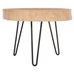 ΤΡΑΠΕΖΙ ΣΑΛΟΝΙΟΥ SERVON HM9912 SUAR ΞΥΛΟ ΦΥΣΙΚΟ-ΜΕΤΑΛ.ΠΟΔΙΑ ΜΑΥΡΑ 76x67x44Υεκ.