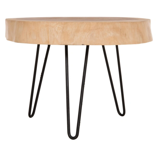 ΤΡΑΠΕΖΙ ΣΑΛΟΝΙΟΥ SERVON HM9912 SUAR ΞΥΛΟ ΦΥΣΙΚΟ-ΜΕΤΑΛ.ΠΟΔΙΑ ΜΑΥΡΑ 76x67x44Υεκ.