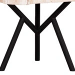 ΤΡΑΠΕΖΙ ΣΑΛΟΝΙΟΥ SAMAN HM9930 ΜΑΥΡΑ ΜΕΤΑΛΛΙΚΑ ΠΟΔΙΑ-TOP ΑΠΟΛΙΘΩΜΕΝΟΥ ΞΥΛΟΥ 76x53x45Υεκ