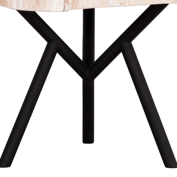 ΤΡΑΠΕΖΙ ΣΑΛΟΝΙΟΥ SAMAN HM9930 ΜΑΥΡΑ ΜΕΤΑΛΛΙΚΑ ΠΟΔΙΑ-TOP ΑΠΟΛΙΘΩΜΕΝΟΥ ΞΥΛΟΥ 76x53x45Υεκ