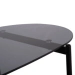 ΤΡΑΠΕΖΙ ΣΑΛΟΝΙΟΥ ΟΒΑΛ KITTY HM18040 ΓΥΑΛΙ ΦΙΜΕ TOP-GREY MARBLE ΜΕΛΑΜΙΝΗ 110x50x43Υεκ