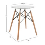 ΤΡΑΠΕΖΙ MINIMAL ΣΤΡΟΓΓΥΛΟ HM0060.01 ΛΕΥΚΟ ΧΡΩΜΑ MDF-ΠΟΔΙΑ ΟΞΙΑΣ ΦΥΣΙΚΟ Φ60Χ72Υεκ.