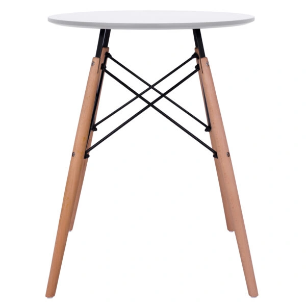 ΤΡΑΠΕΖΙ MINIMAL ΣΤΡΟΓΓΥΛΟ HM0060.01 ΛΕΥΚΟ ΧΡΩΜΑ MDF-ΠΟΔΙΑ ΟΞΙΑΣ ΦΥΣΙΚΟ Φ60Χ72Υεκ.