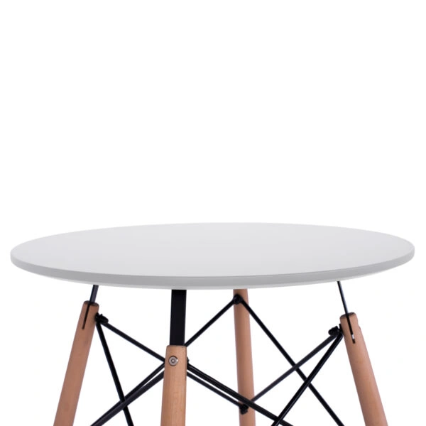 ΤΡΑΠΕΖΙ MINIMAL ΣΤΡΟΓΓΥΛΟ HM0060.01 ΛΕΥΚΟ ΧΡΩΜΑ MDF-ΠΟΔΙΑ ΟΞΙΑΣ ΦΥΣΙΚΟ Φ60Χ72Υεκ.