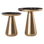 ΤΡΑΠΕΖΙA ΣΑΛΟΝΙΟΥ 2ΤΜΧ OLUF HM9921 ΜΕΤΑΛΛΟ ΕΜΑΓΙΕ-GLOSSY ΧΡΥΣΟ & ΜΑΥΡΟ Φ50 & Φ41