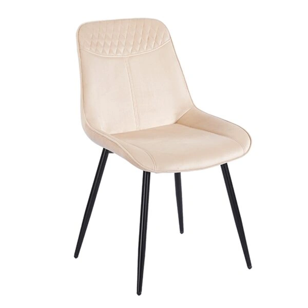 TEREA BEIGE VELVET ΥΦΑΣΜΑ ΚΑΡΕΚΛΑ ΜΕΤΑΛΛΙΚΗ 51X58X87εκ. - ΜΕΤΑΛΛΟ/VELVET - BEIGE