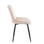 TEREA BEIGE VELVET ΥΦΑΣΜΑ ΚΑΡΕΚΛΑ ΜΕΤΑΛΛΙΚΗ 51X58X87εκ. - ΜΕΤΑΛΛΟ/VELVET - BEIGE