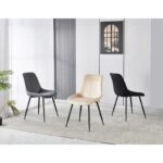 TEREA BEIGE VELVET ΥΦΑΣΜΑ ΚΑΡΕΚΛΑ ΜΕΤΑΛΛΙΚΗ 51X58X87εκ. - ΜΕΤΑΛΛΟ/VELVET - BEIGE