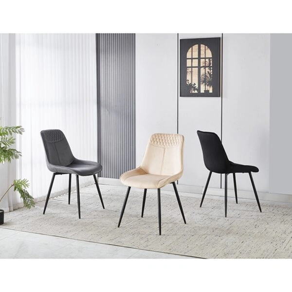 TEREA BEIGE VELVET ΥΦΑΣΜΑ ΚΑΡΕΚΛΑ ΜΕΤΑΛΛΙΚΗ 51X58X87εκ. - ΜΕΤΑΛΛΟ/VELVET - BEIGE