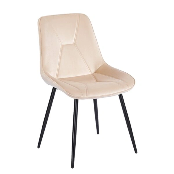 SILVIA BEIGE VELVET ΥΦΑΣΜΑ ΚΑΡΕΚΛΑ ΜΕΤΑΛΛΙΚΗ 51X58X87εκ. - ΜΕΤΑΛΛΟ/VELVET - BEIGE