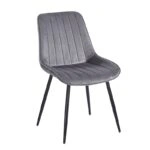 BONY GREY VELVET ΥΦΑΣΜΑ ΚΑΡΕΚΛΑ ΜΕΤΑΛΛΙΚΗ 51X58X87εκ. - ΜΕΤΑΛΛΟ/VELVET - GREY
