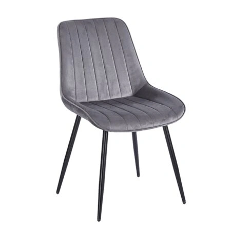 BONY GREY VELVET ΥΦΑΣΜΑ ΚΑΡΕΚΛΑ ΜΕΤΑΛΛΙΚΗ 51X58X87εκ. - ΜΕΤΑΛΛΟ/VELVET - GREY