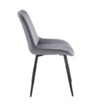 BONY GREY VELVET ΥΦΑΣΜΑ ΚΑΡΕΚΛΑ ΜΕΤΑΛΛΙΚΗ 51X58X87εκ. - ΜΕΤΑΛΛΟ/VELVET - GREY