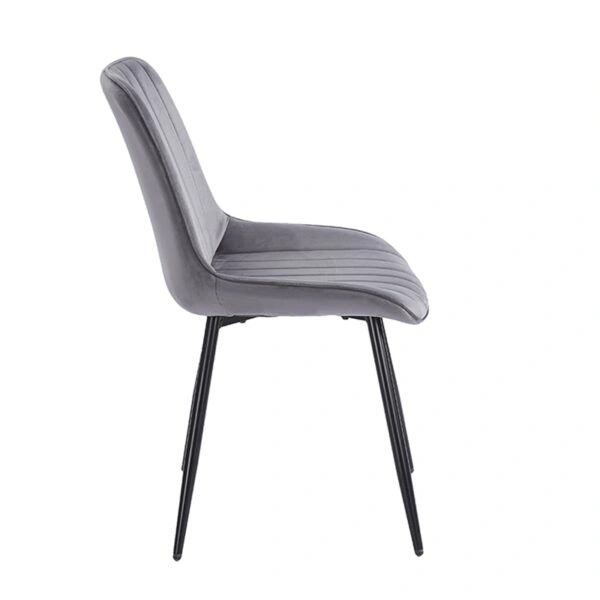 BONY GREY VELVET ΥΦΑΣΜΑ ΚΑΡΕΚΛΑ ΜΕΤΑΛΛΙΚΗ 51X58X87εκ. - ΜΕΤΑΛΛΟ/VELVET - GREY