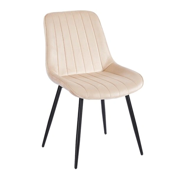 BONY BEIGE VELVET ΥΦΑΣΜΑ ΚΑΡΕΚΛΑ ΜΕΤΑΛΛΙΚΗ 51X58X87εκ. - ΜΕΤΑΛΛΟ/VELVET - BEIGE