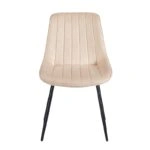 BONY BEIGE VELVET ΥΦΑΣΜΑ ΚΑΡΕΚΛΑ ΜΕΤΑΛΛΙΚΗ 51X58X87εκ. - ΜΕΤΑΛΛΟ/VELVET - BEIGE