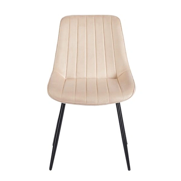 BONY BEIGE VELVET ΥΦΑΣΜΑ ΚΑΡΕΚΛΑ ΜΕΤΑΛΛΙΚΗ 51X58X87εκ. - ΜΕΤΑΛΛΟ/VELVET - BEIGE