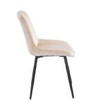 BONY BEIGE VELVET ΥΦΑΣΜΑ ΚΑΡΕΚΛΑ ΜΕΤΑΛΛΙΚΗ 51X58X87εκ. - ΜΕΤΑΛΛΟ/VELVET - BEIGE