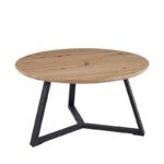 ALEX SONOMA OAK Φ80Χ41εκ. ΤΡΑΠΕΖΙ ΣΑΛΟΝΙΟΥ - ΜΕΤΑΛΛΟ/MDF/3D PAPER - SONOMA OAK