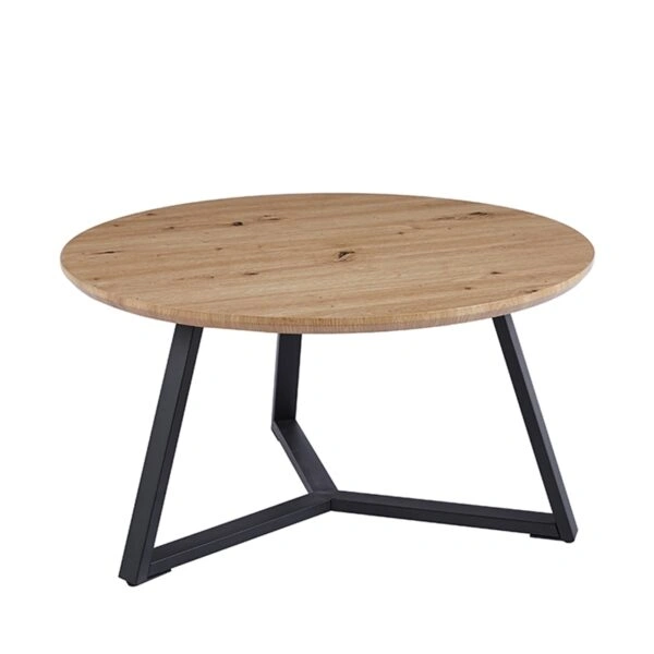 ALEX SONOMA OAK Φ80Χ41εκ. ΤΡΑΠΕΖΙ ΣΑΛΟΝΙΟΥ - ΜΕΤΑΛΛΟ/MDF/3D PAPER - SONOMA OAK