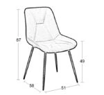 SILVIA BEIGE VELVET ΥΦΑΣΜΑ ΚΑΡΕΚΛΑ ΜΕΤΑΛΛΙΚΗ 51X58X87εκ. - ΜΕΤΑΛΛΟ/VELVET - BEIGE