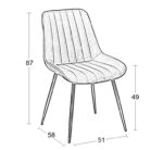 BONY GREY VELVET ΥΦΑΣΜΑ ΚΑΡΕΚΛΑ ΜΕΤΑΛΛΙΚΗ 51X58X87εκ. - ΜΕΤΑΛΛΟ/VELVET - GREY