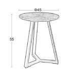 ALEX SONOMA OAK Φ45Χ55εκ. ΤΡΑΠΕΖΙ ΣΑΛΟΝΙΟΥ - ΜΕΤΑΛΛΟ/MDF/3D PAPER - SONOMA OAK