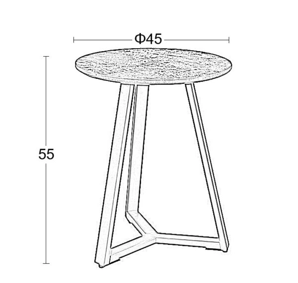 ALEX SONOMA OAK Φ45Χ55εκ. ΤΡΑΠΕΖΙ ΣΑΛΟΝΙΟΥ - ΜΕΤΑΛΛΟ/MDF/3D PAPER - SONOMA OAK