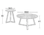 ALEX SET 2τμχ. SONOMA OAK Φ45Χ55εκ. & Φ80Χ41εκ. ΤΡΑΠΕΖΙ ΣΑΛΟΝΙΟΥ - ΜΕΤΑΛΛΟ/MDF/3D PAPER - SONOMA OAK