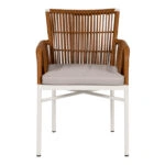 Πολυθρόνα Κήπου ArteLibre BLUENILE Λευκό/Καφέ Αλουμίνιο/Rattan 49x42x81cm