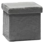 Πουφ Αναδιπλούμενο Γκρι Velure 38x38cm