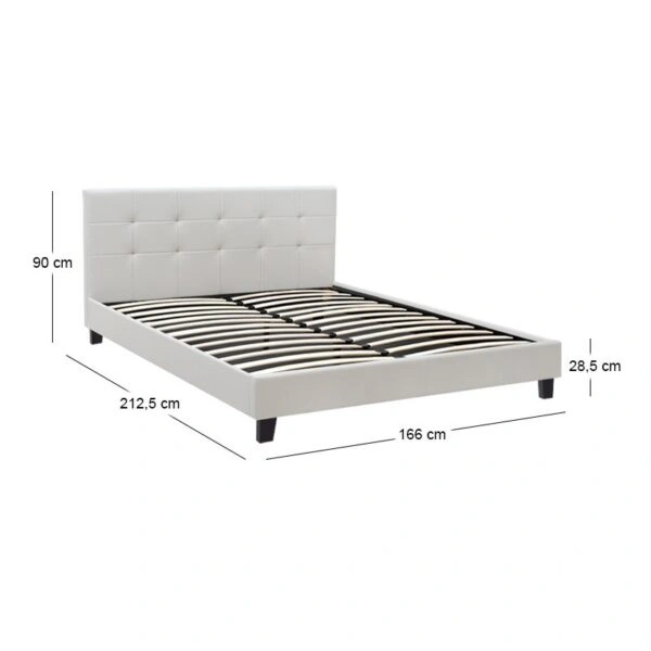 Κρεβάτι Sissy  από τεχνόδερμα χρώμα λευκό 160x200εκ.