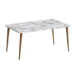 Τραπεζάκι σαλονιού Plane Megapap χρώμα λευκό εφέ μαρμάρου 90x55x41εκ.