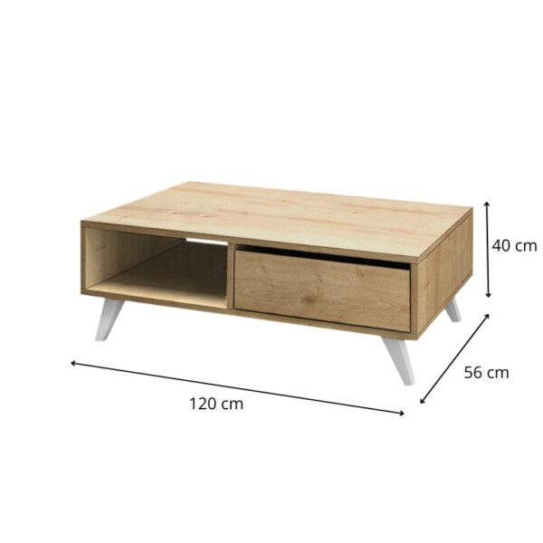 Τραπεζάκι σαλονιού Aster  από μελαμίνη χρώμα sonoma 120x56x40εκ.