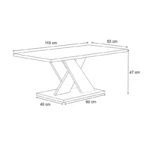 Τραπεζάκι σαλονιού Marcello  μελαμίνης χρώμα γκρι σκυροδέματος 110x55x48εκ.