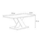 Τραπεζάκι σαλονιού Marcello Megapap χρώμα λευκό 110x55x47εκ.