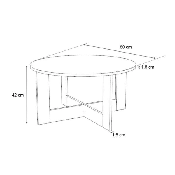 Τραπεζάκι σαλονιού Kati  χρώμα γκρι σκυροδέματος Ø80x42εκ.