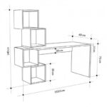 Γραφείο εργασίας Balance  από μελαμίνη χρώμα λευκό 153,5x60x143εκ